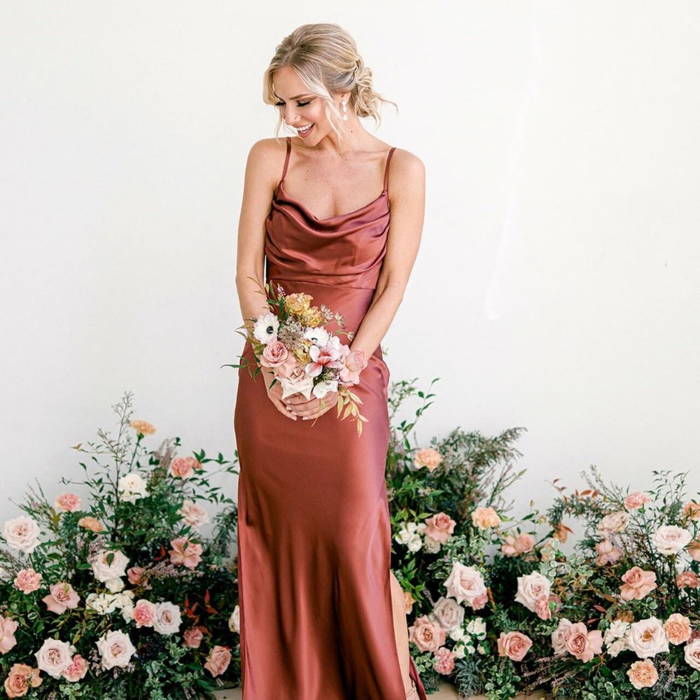 Revelry Skye Satin Dress - 6 Petite
